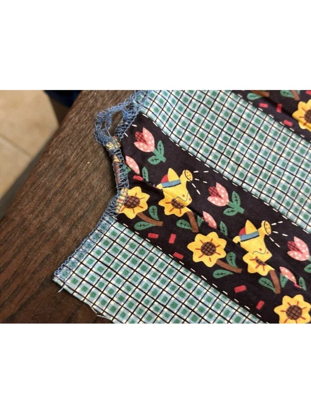 Strips Sew Together Sun Flower Bird Houses Flowers Watering Can Country Kitchen